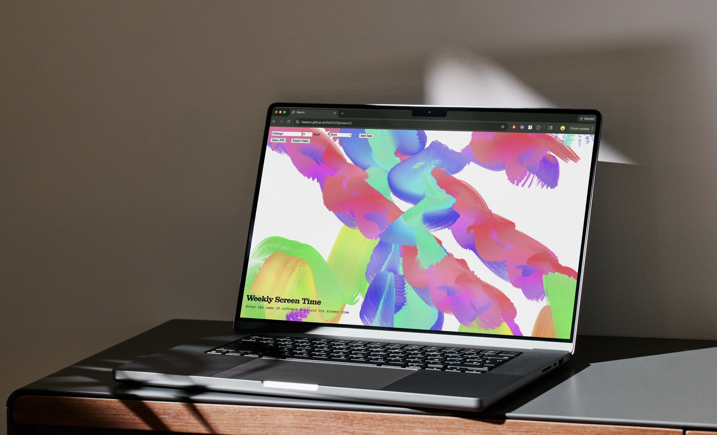 screen mockup of p5js